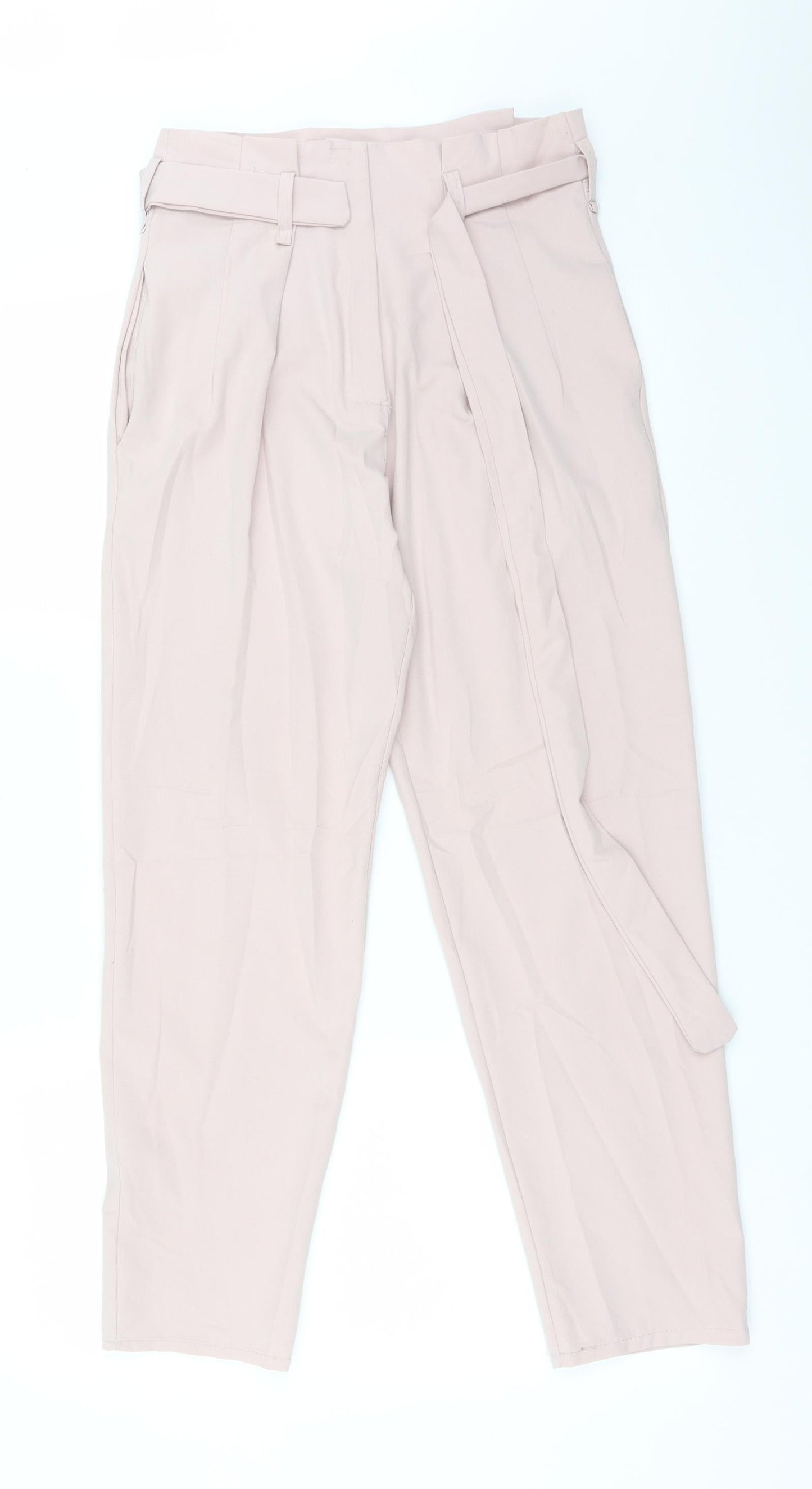 Womens UK Size S Boohoo Regular Fit Carrot Pink Trousers
