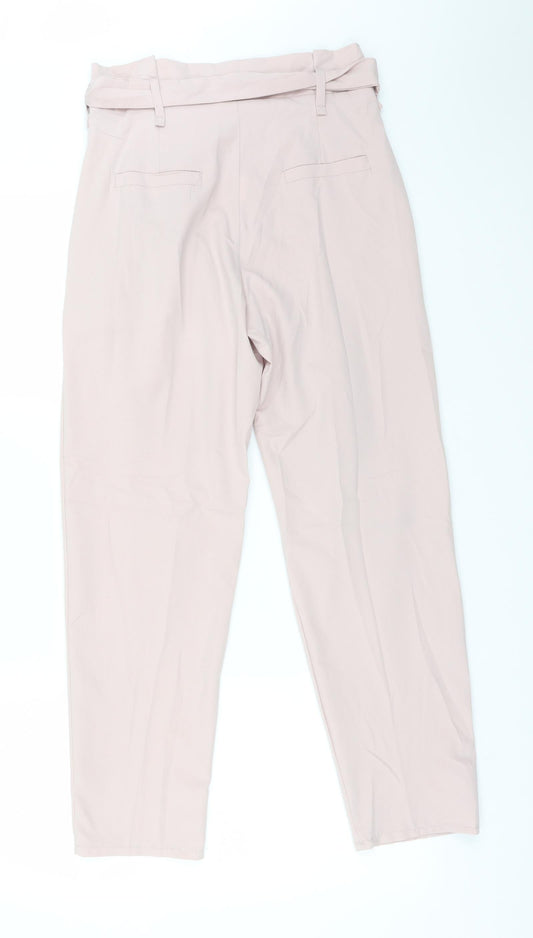 Womens UK Size S Boohoo Regular Fit Carrot Pink Trousers