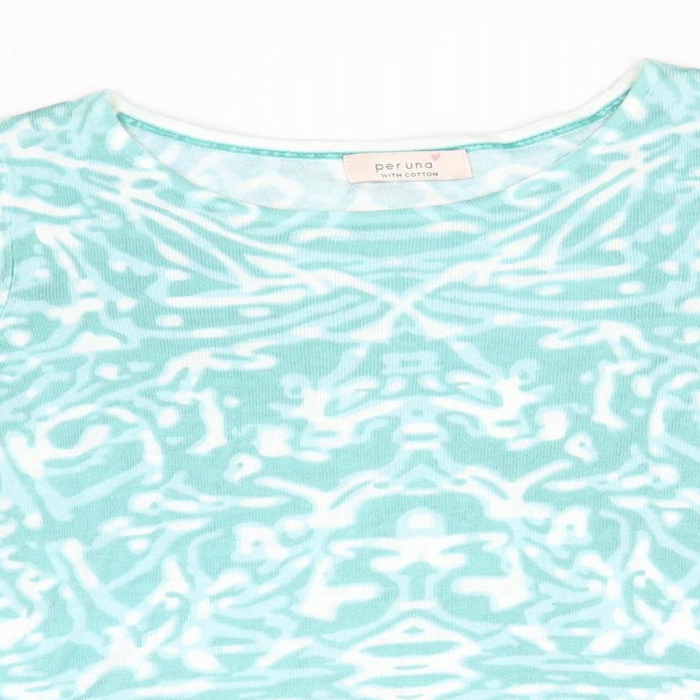 Womens UK Size 10 Per Una Green Basic T-Shirt