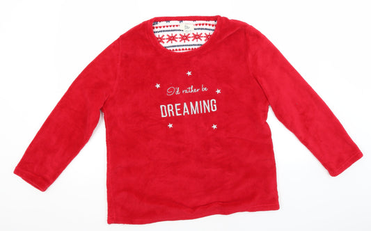 Primark Womens Red Round Neck  Polyester Pullover Jumper Size 14