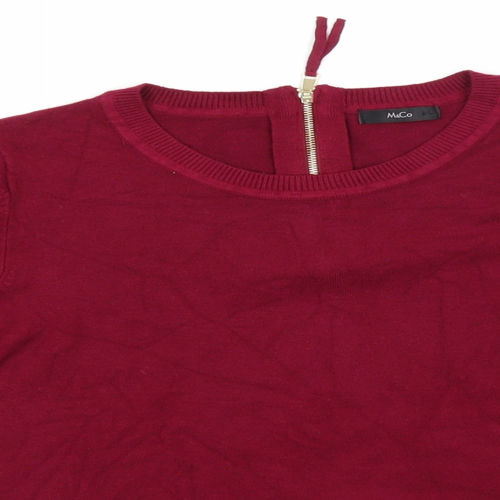 Womens UK Size 12 M&Co Pink Pullover Jumper