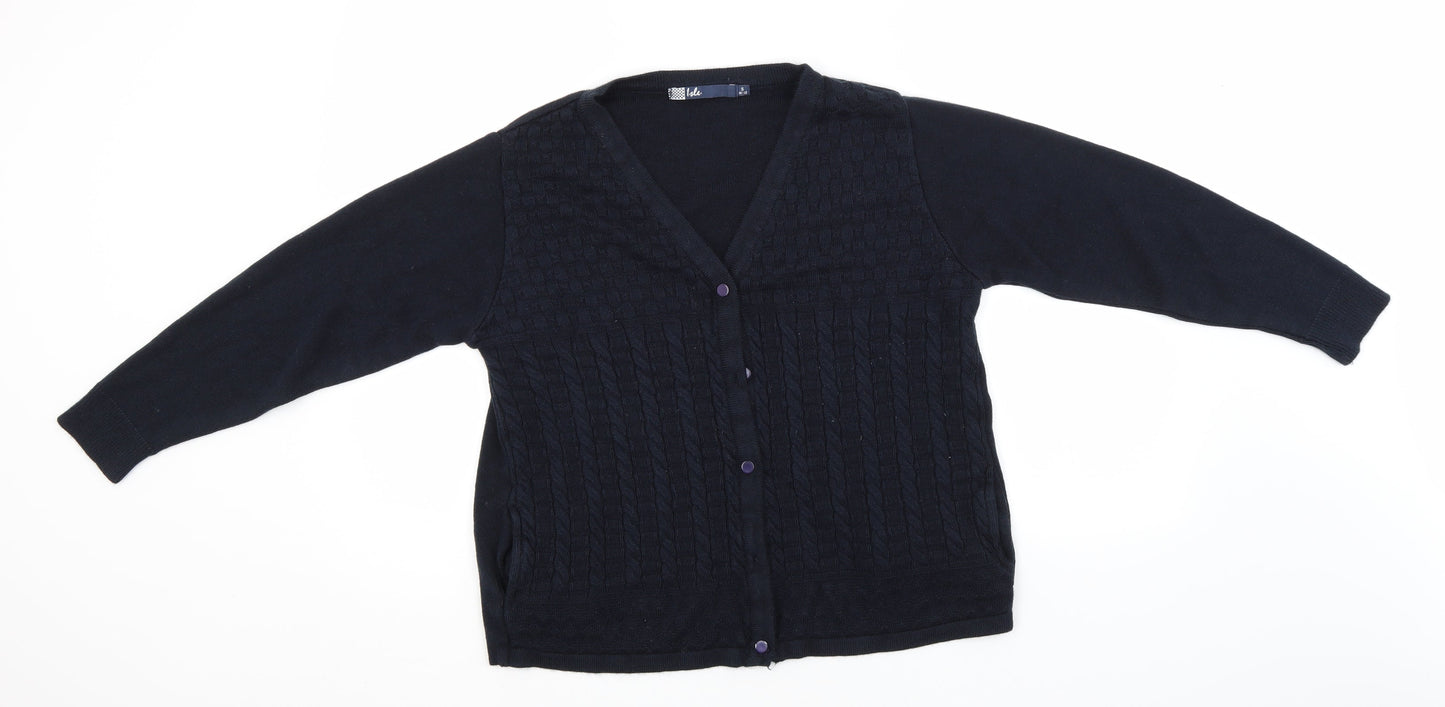 Womens UK Size 10 EWM Blue Cardigan Jumper