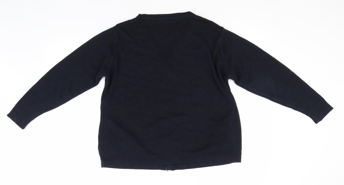 Womens UK Size 10 EWM Blue Cardigan Jumper