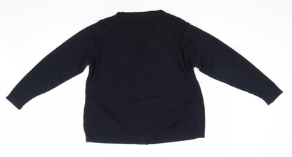 Womens UK Size 10 EWM Blue Cardigan Jumper