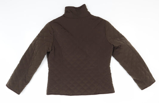 Alex & Co Womens Brown Argyle/Diamond  Jacket  Size 14