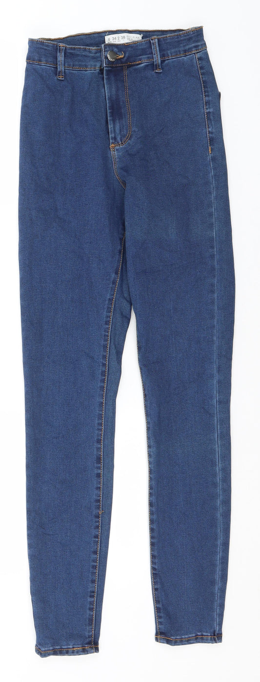 Denim & Co. Womens Blue  Cotton Straight Jeans Size 6 L28 in Regular