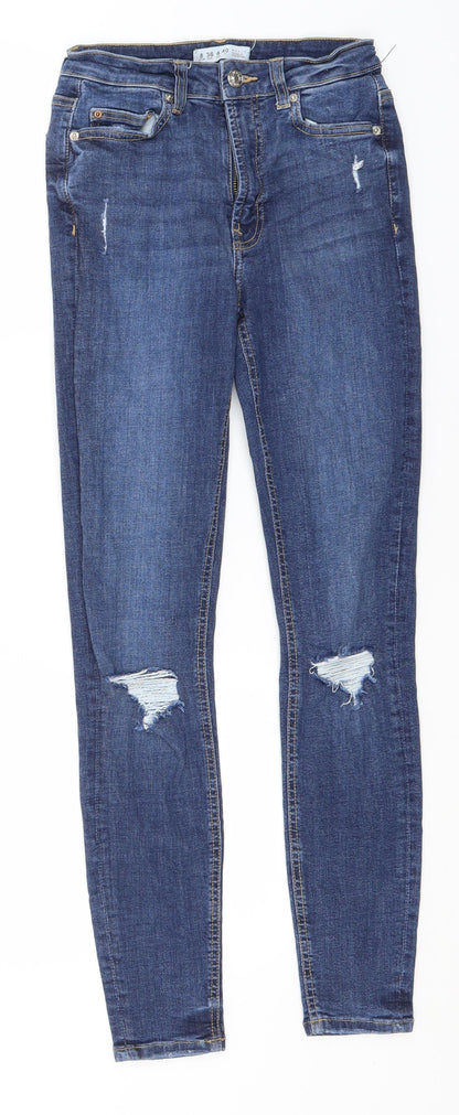 Denim & Co. Womens Blue  Cotton Straight Jeans Size 8 L27 in Regular