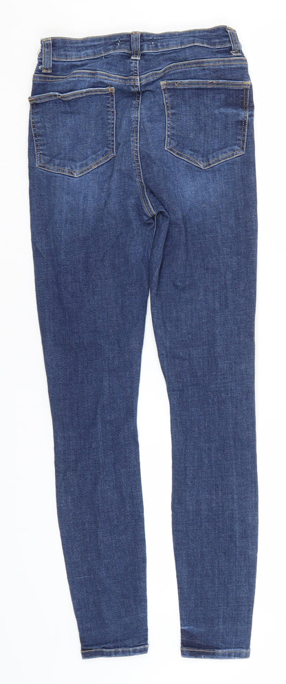 Denim & Co. Womens Blue  Cotton Straight Jeans Size 8 L27 in Regular