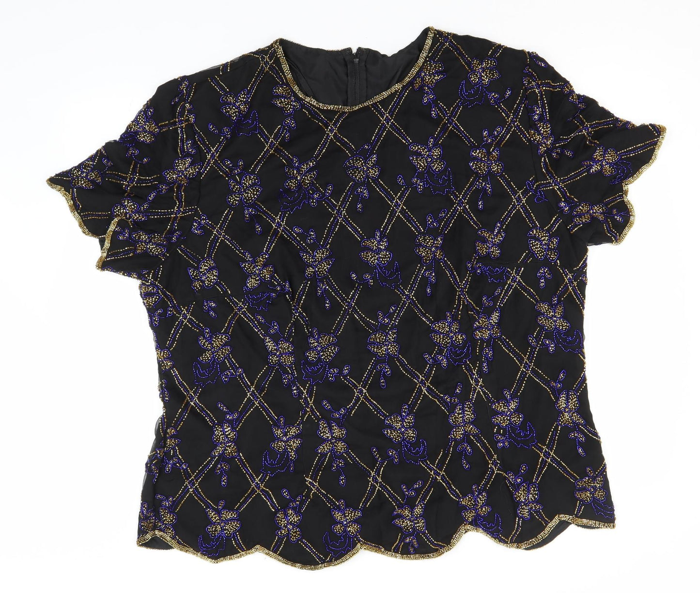 Womens UK Size  Preworn Black Basic T-Shirt
