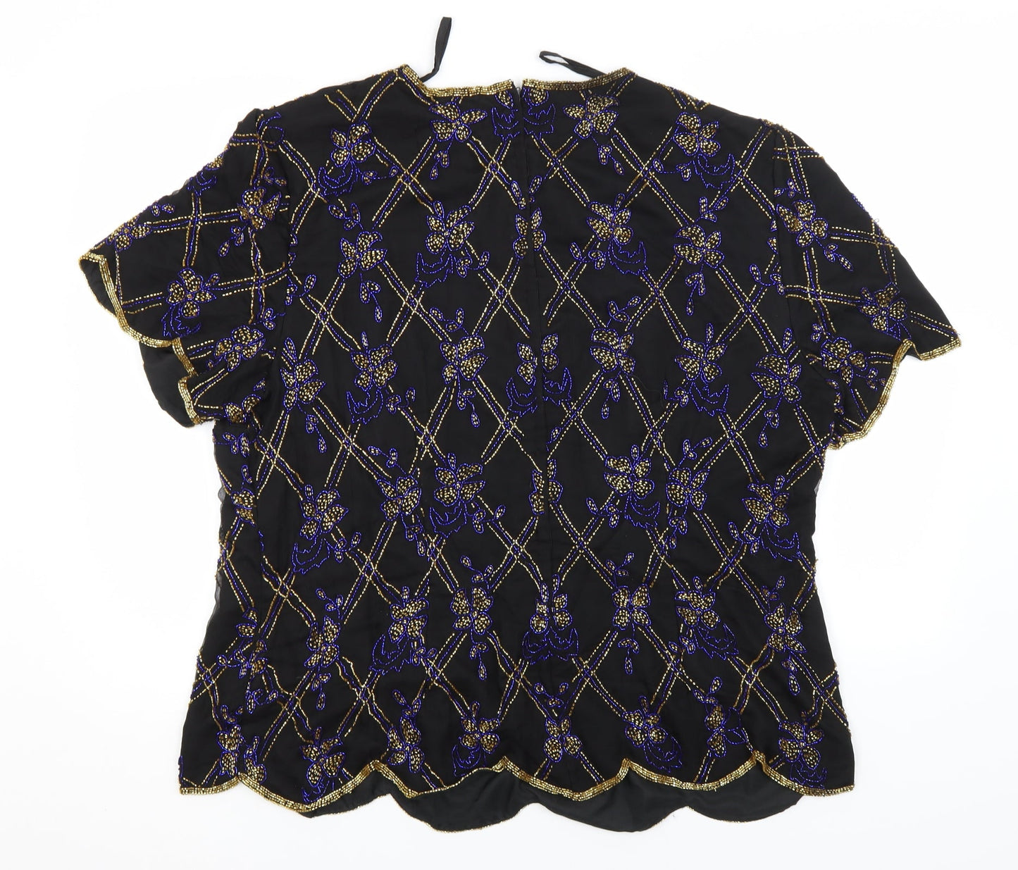Womens UK Size  Preworn Black Basic T-Shirt