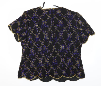 Womens UK Size  Preworn Black Basic T-Shirt