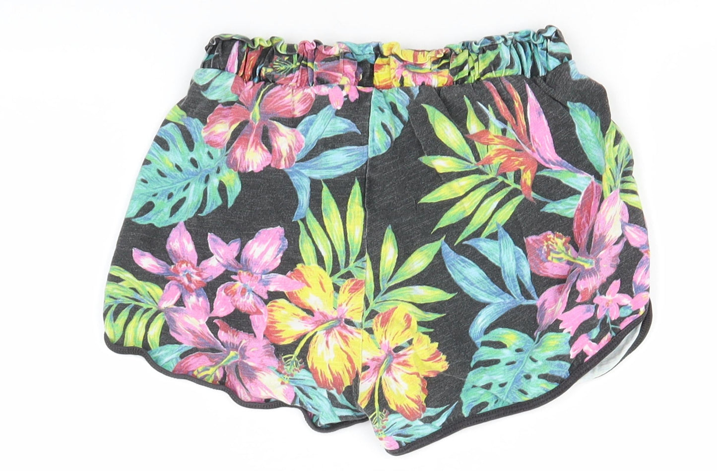 Very Girls Black Floral Cotton Hot Pants Shorts Size 10 Years  Regular