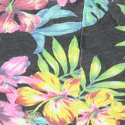 Very Girls Black Floral Cotton Hot Pants Shorts Size 10 Years  Regular