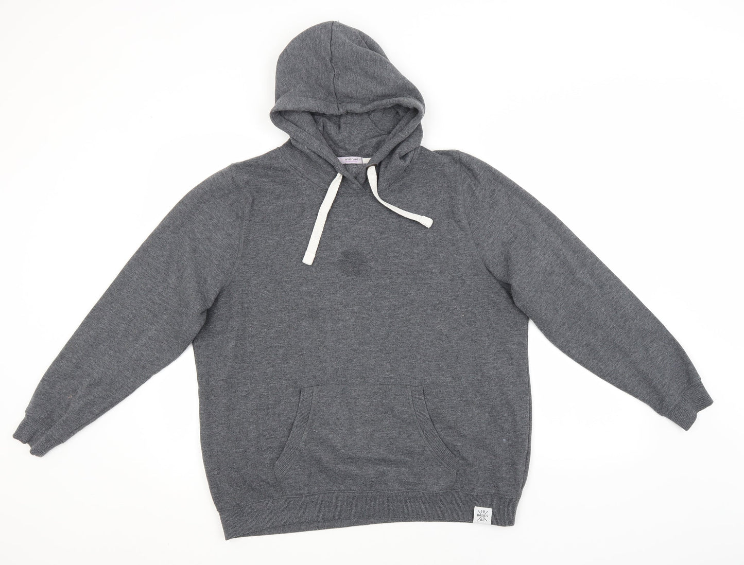 Avenue Womens Grey  Polyester Pullover Hoodie Size 18