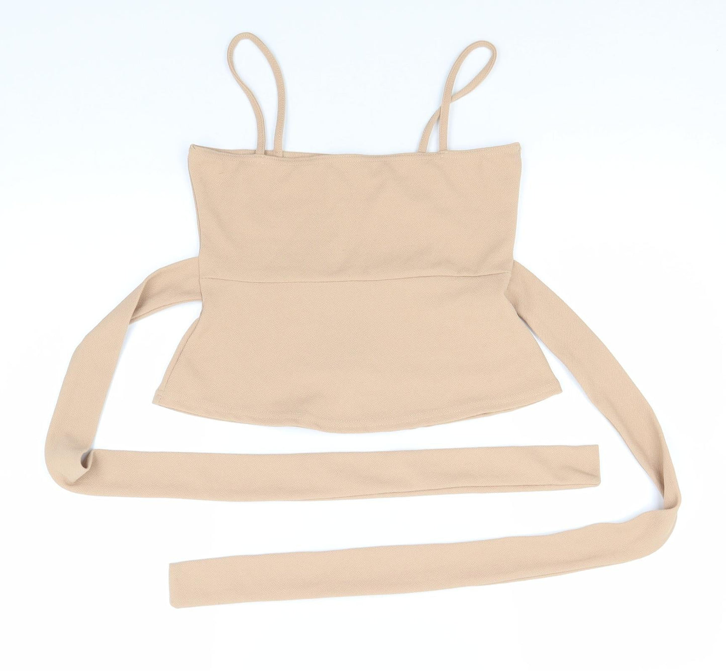 Womens UK Size 10 PRETTYLITTLETHING Beige Basic Tank