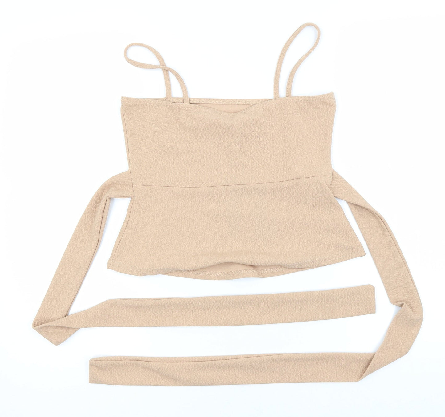 Womens UK Size 10 PRETTYLITTLETHING Beige Basic Tank