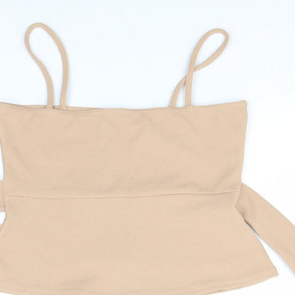 Womens UK Size 10 PRETTYLITTLETHING Beige Basic Tank