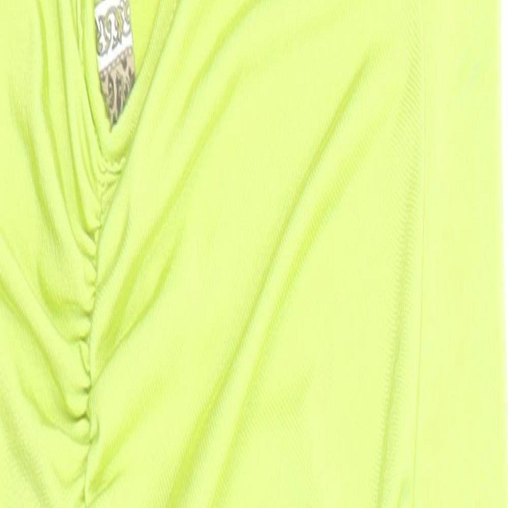 Boohoo Womens Green  Polyester Pencil Dress  Size 8  One Shoulder