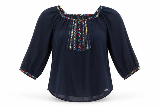 Womens UK Size S Hollister Blue Basic Blouse