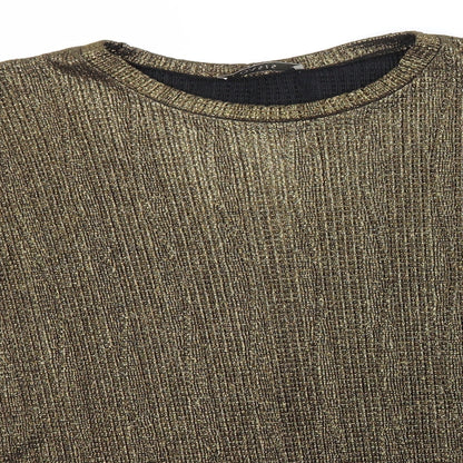 Oasis Womens Gold  Polyester Basic T-Shirt Size M Round Neck