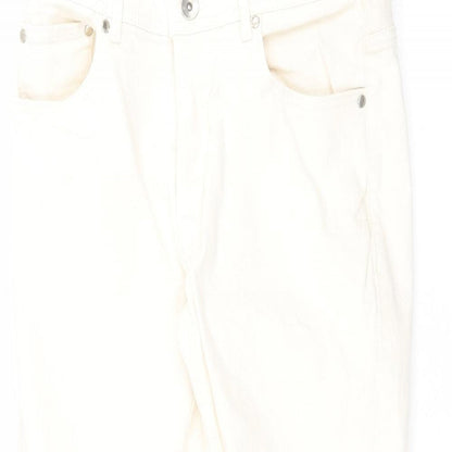 River Island Womens White  Cotton Straight Jeans Size 28 in L28 in Regular
