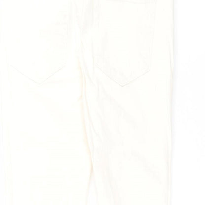 River Island Womens White  Cotton Straight Jeans Size 28 in L28 in Regular