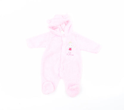 Little but Loud Baby Pink  Polyester Coverall One-Piece Size 0-3 Months