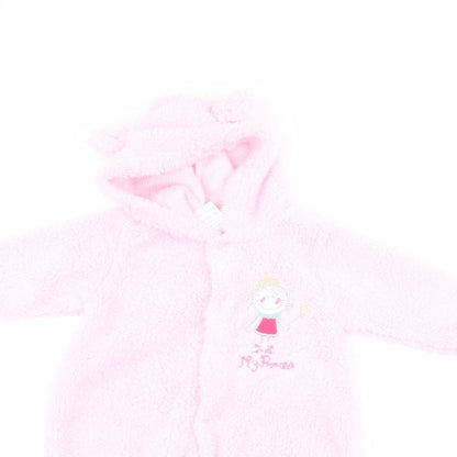 Little but Loud Baby Pink  Polyester Coverall One-Piece Size 0-3 Months