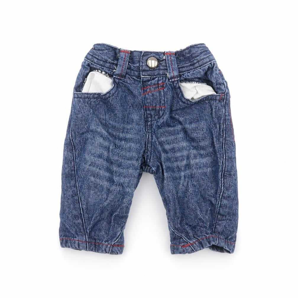 Front view of George Baby Blue Cotton Jeans, size 0-3, Months