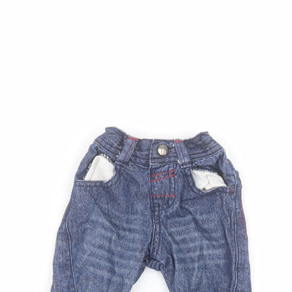 George Baby Blue  Cotton  Jeans Size 0-3 Months