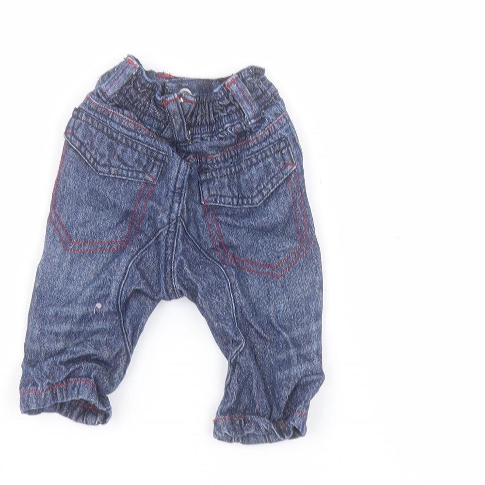 George Baby Blue  Cotton  Jeans Size 0-3 Months