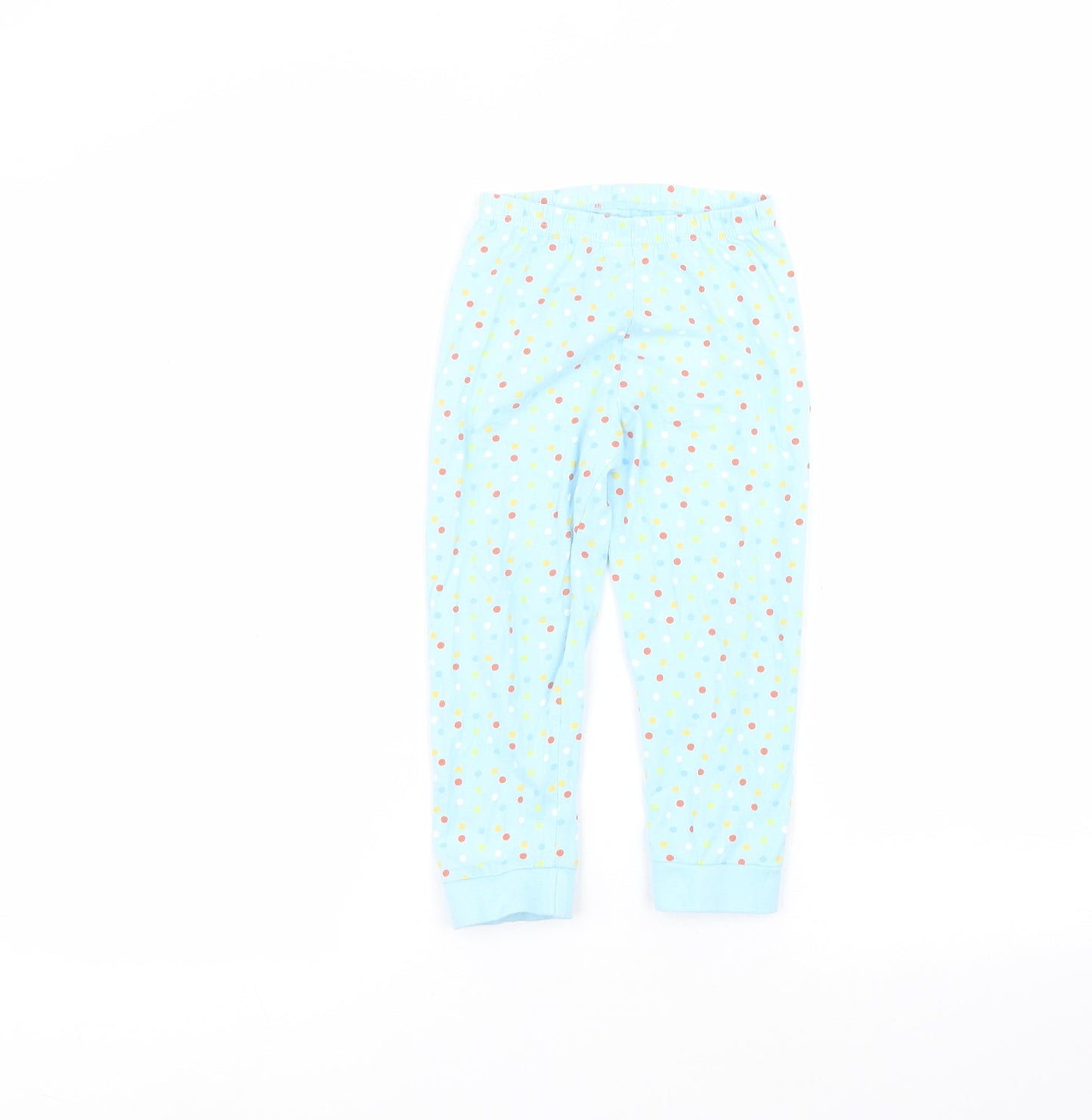 easter Girls Blue Polka Dot Cotton Sweatpants Trousers Size 3-4 Years  Regular