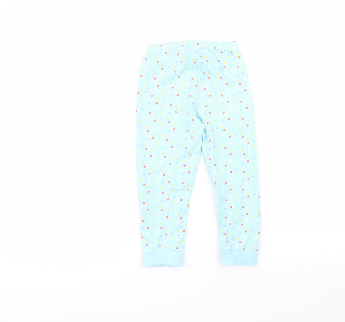 easter Girls Blue Polka Dot Cotton Sweatpants Trousers Size 3-4 Years  Regular