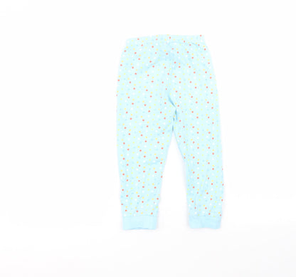 easter Girls Blue Polka Dot Cotton Sweatpants Trousers Size 3-4 Years  Regular
