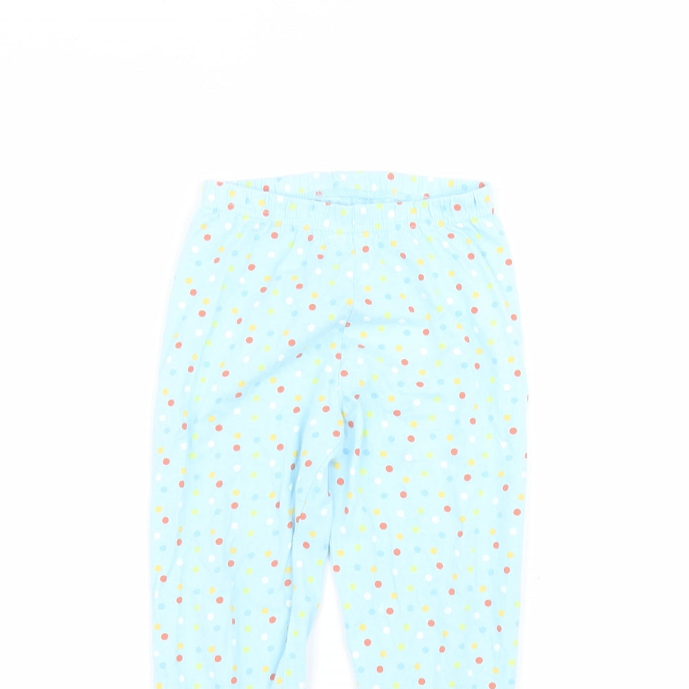 easter Girls Blue Polka Dot Cotton Sweatpants Trousers Size 3-4 Years  Regular