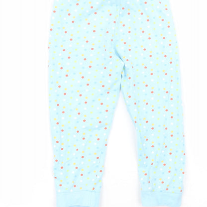 easter Girls Blue Polka Dot Cotton Sweatpants Trousers Size 3-4 Years  Regular