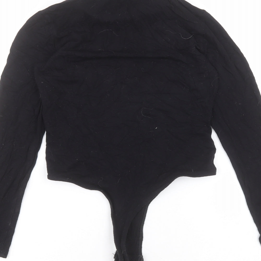 Missguided Womens Black  Viscose Bodysuit One-Piece Size 10