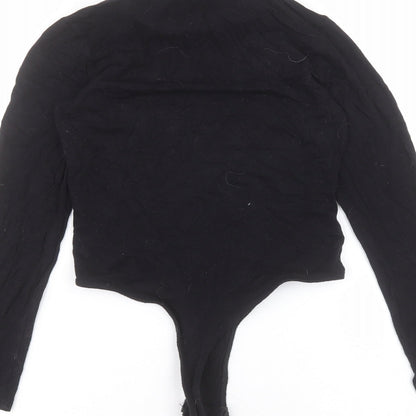 Missguided Womens Black  Viscose Bodysuit One-Piece Size 10