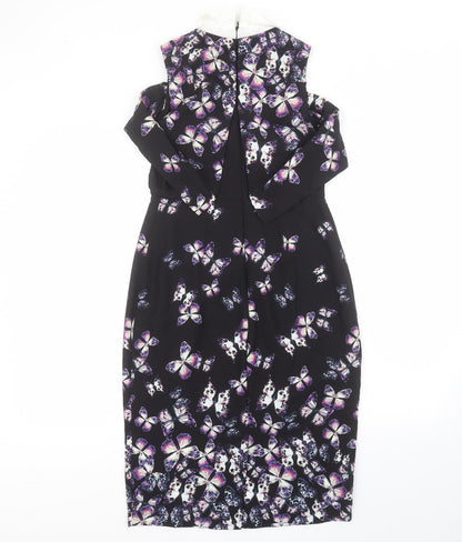 La Rochelle Womens Black  Polyester Pencil Dress  Size 8  Collared