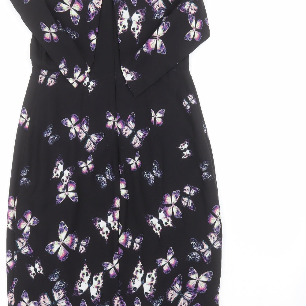 La Rochelle Womens Black  Polyester Pencil Dress  Size 8  Collared