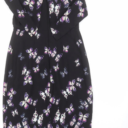 La Rochelle Womens Black  Polyester Pencil Dress  Size 8  Collared