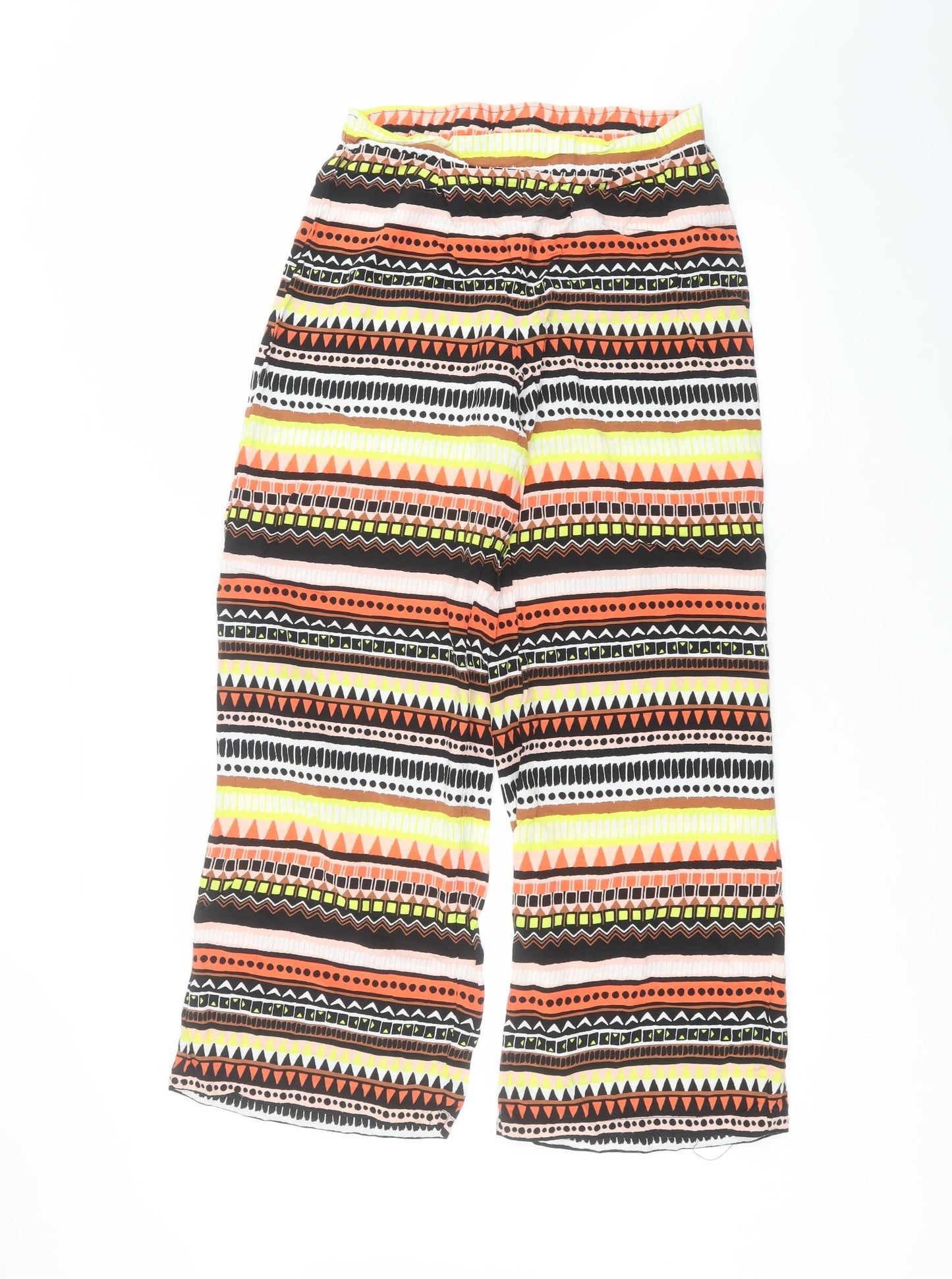 George Womens Blue Striped Viscose Trousers  Size 10 L26 in Regular