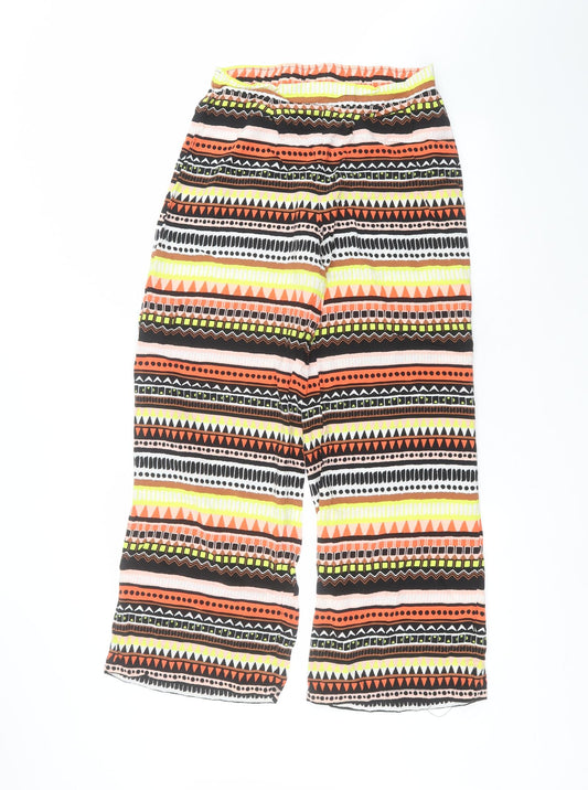 George Womens Blue Striped Viscose Trousers  Size 10 L26 in Regular