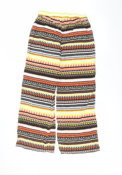 George Womens Blue Striped Viscose Trousers  Size 10 L26 in Regular