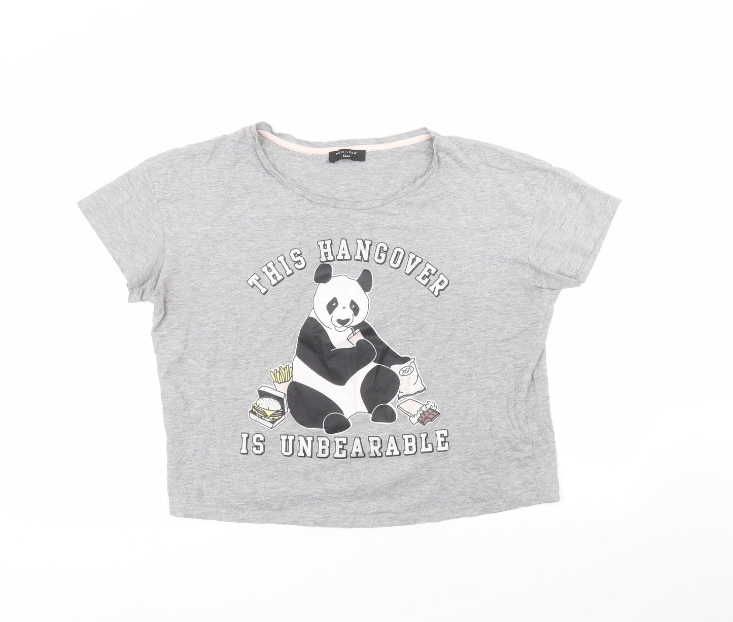 Womens UK Size M New Look Grey Basic T-Shirt