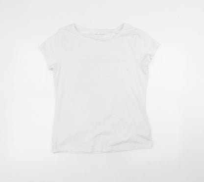 George Womens White  Polyester Basic T-Shirt Size 14 Round Neck
