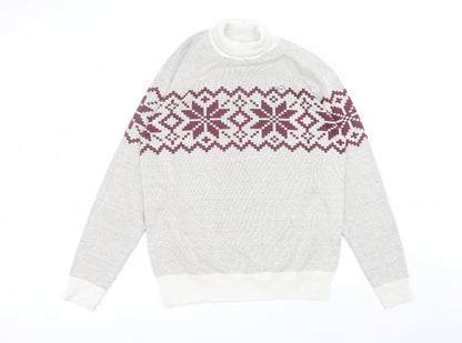 Additional front view of Le brave women’s white roll neck polyester jumper, size L