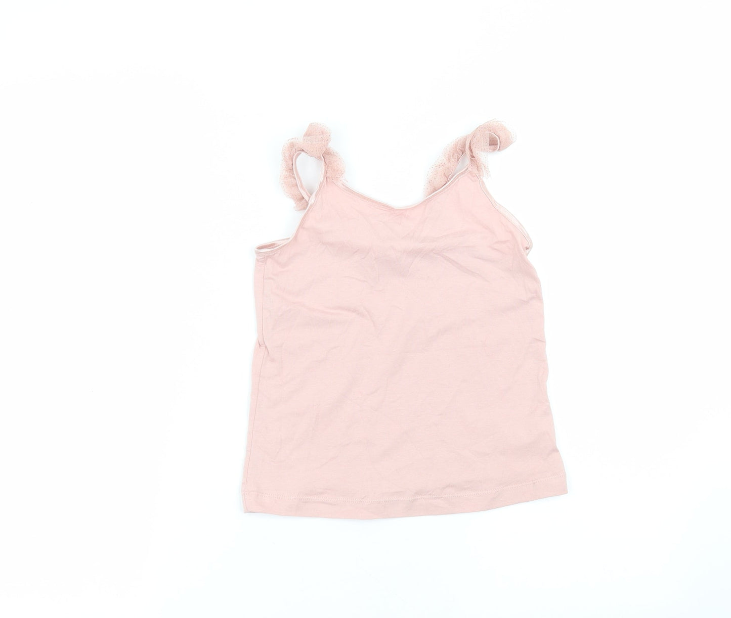 H&M Girls Pink  Cotton Basic T-Shirt Size 6-7 Years Round Neck