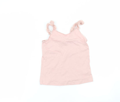 H&M Girls Pink  Cotton Basic T-Shirt Size 6-7 Years Round Neck