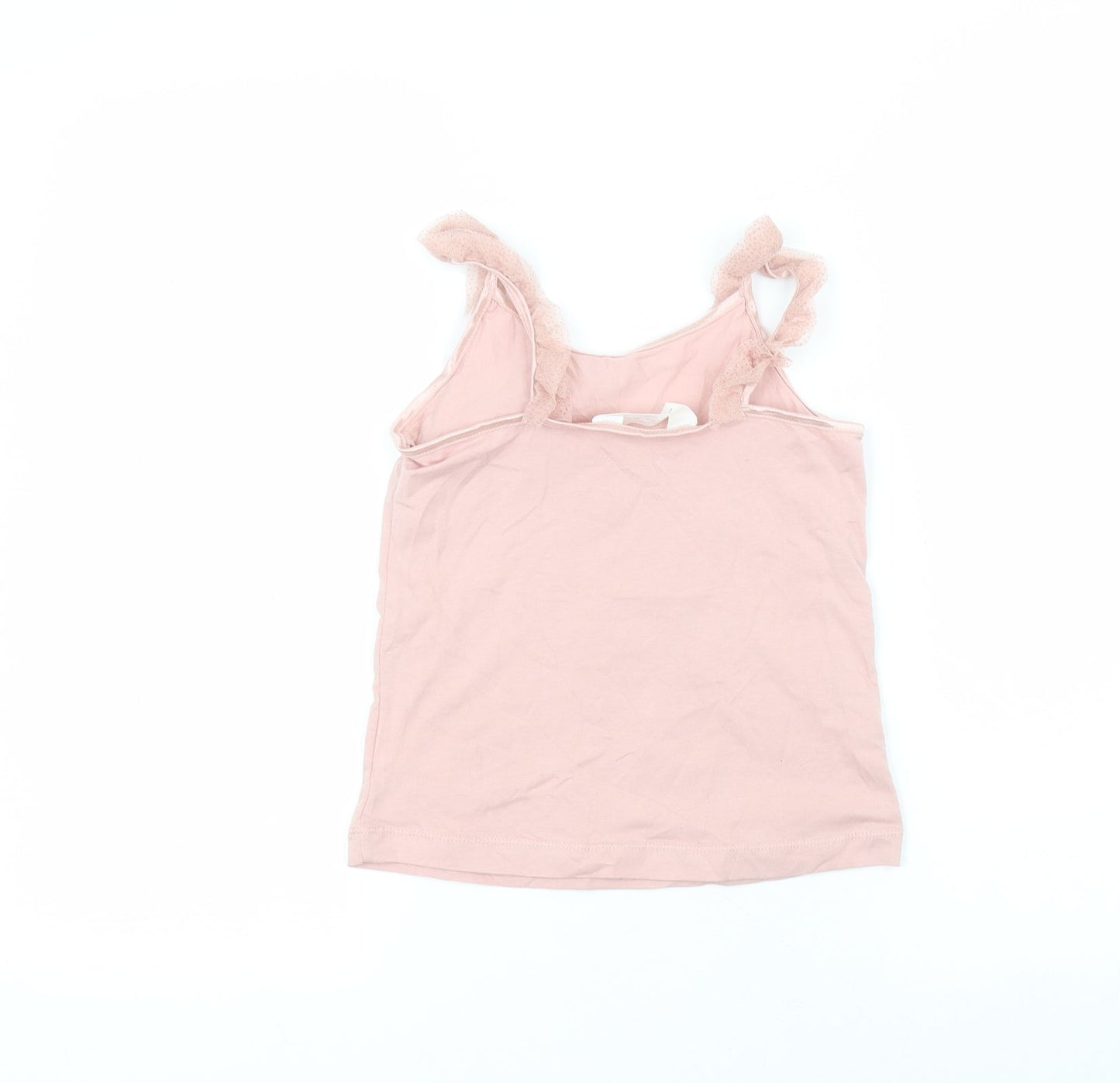 H&M Girls Pink  Cotton Basic T-Shirt Size 6-7 Years Round Neck